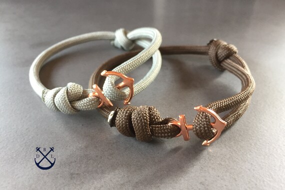 Couple Rose Gold Anchor Bracelets Set of 2 Bracelets Mens Womens Bracelets Couple Gift His Her Bracelet Love Bracelet Couple Jewelry
