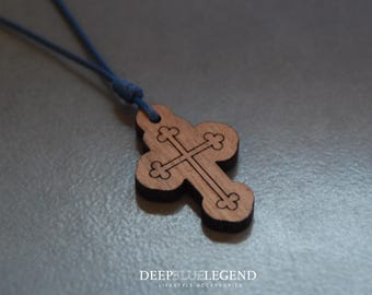 Custom Cross Jewelry, Wooden Pendant Cross Necklace, Christian Gift for Him or Her, Rustic Faith Necklace, Catholic Gift Idea Cross Necklace