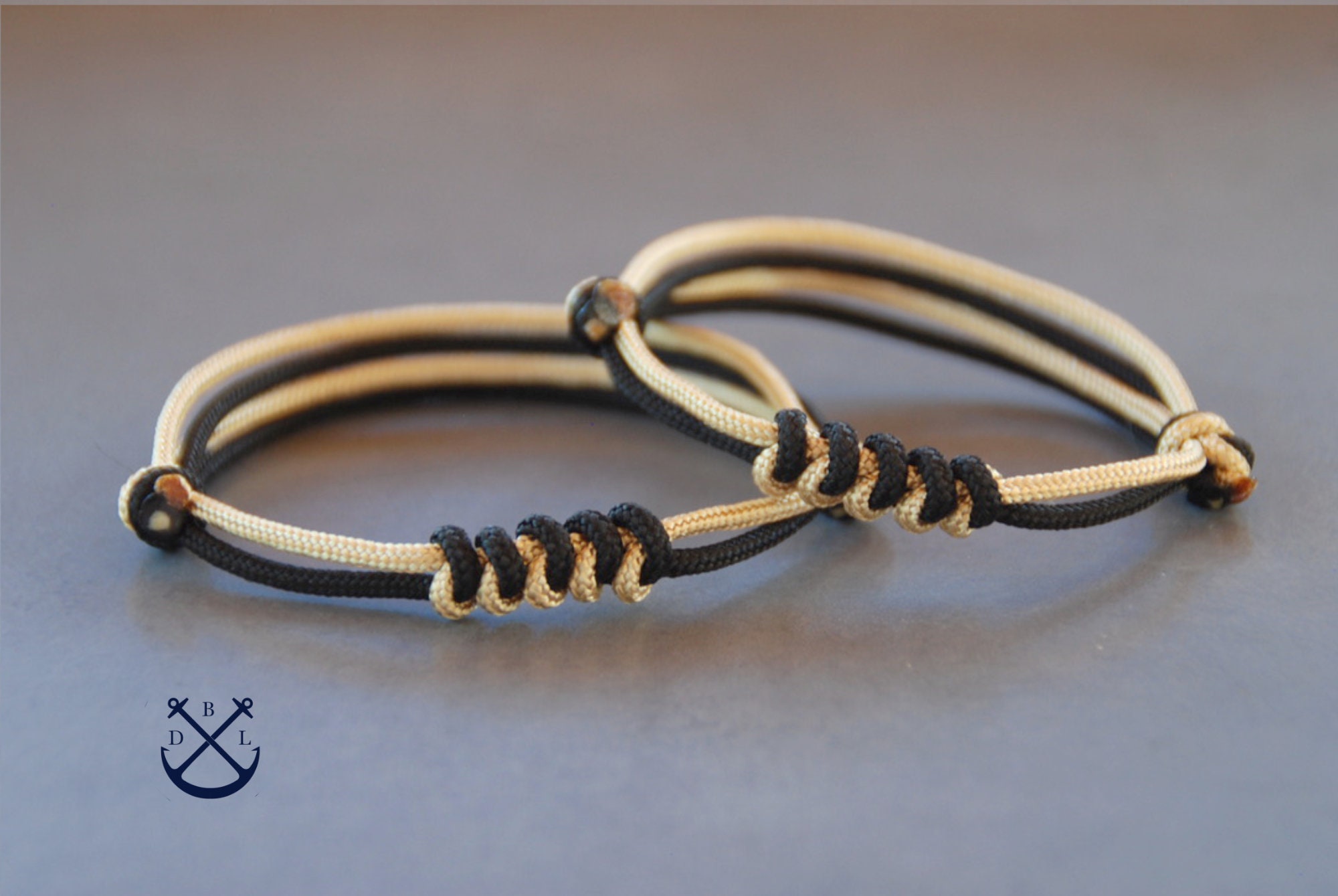His and Hers Brown and Black Snake Knot Bracelets, Set of 2