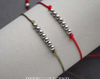 Set of 2 Beaded Minimalist Couple Bracelets Couple Bead Bracelets His Her Bracelet Matching Bracelets Couple Gift Gift  for BF GF BFF