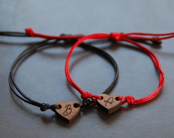 Pulseiras personalizadas com iniciais, conjunto de 2 pulseiras gravadas à mão para casais e amigos, pulseiras combinando com letras, ideia de presente de aniversário
