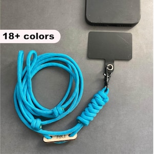 Universele mobiele telefoonriem met draaibare sluiting en patch, aangepast paracord draagkoord voor mobiele telefoon verstelbare schouderriem, cadeau voor haar