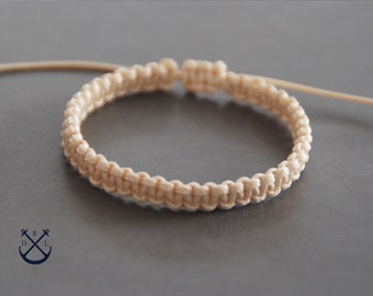 Macrame Knot Bracelet - Waxed Cord Bracelets- His Her Cotton Bracelet Unisex Bracelet Mens Womens Macrame