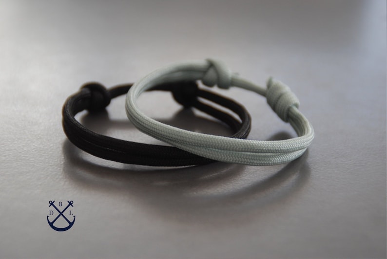 His and Hers Minimalist Paracord Bracelets Set of 2 Couples Gift Bracelets for Couples Jewelry for Men and Women Love Bracelets Gift Couple image 1