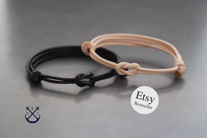Couples Infinity Bracelet Set of 2 Knotted Bracelets Gift for His and Her Cotton Bracelets for Couples Jewelry Men and Women Matching Gift