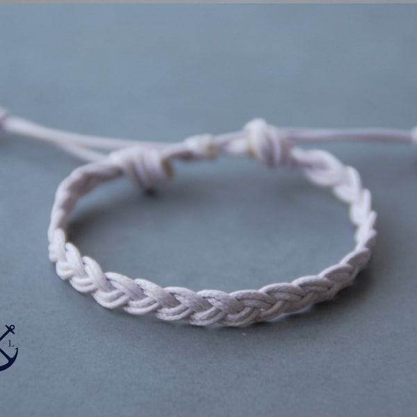 Braided Bracelet - Waxed Cord Bracelets- His Her Cotton Bracelet, Unisex Bracelet, Mens Womens, Macrame, Surfer Bracelet