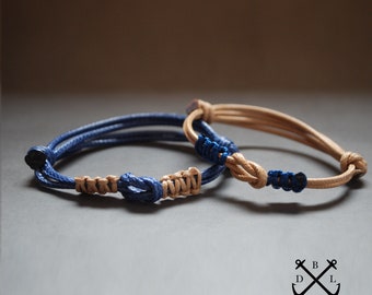 Set of 2 Custom Waterproof Surfer Bracelets for Couples and Friendships 2 Color Personalized Matching Braided Bracelets Gift for BF GF BFF