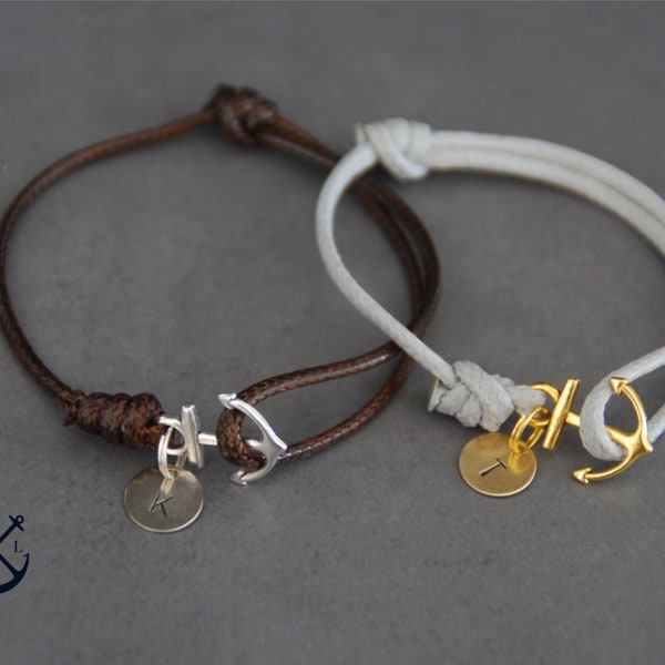 Bracelets ancre personnalisés pour elle et lui, lot de 2 bracelets, bracelets homme femme, cadeau couple, bracelet couple, bracelet amour