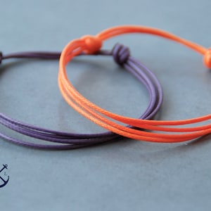 Paar armbanden dubbele minimalistische armbanden - set van 2 gewaxt koord armbanden - katoenen armband voor hem/haar bijpassende armbanden heren dames