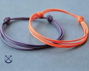 Paar Armbänder Doppel Minimalist Armbänder - Set mit 2 Gewachste Cord Armbänder - Sein Sie Baumwollarmband Passende Armbänder Herren Damen