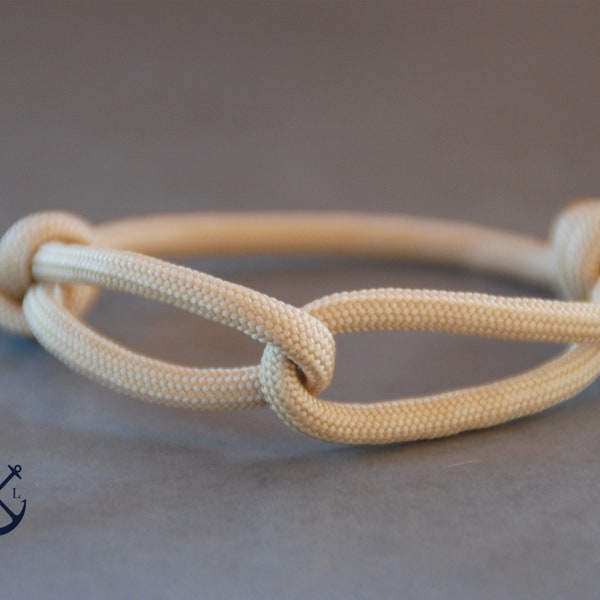 Für immer vereint einfache Paracord Armbänder, Beige Mens Womens Armband, geknotet Armband, grundlegende Schmuck, minimalistische Armband