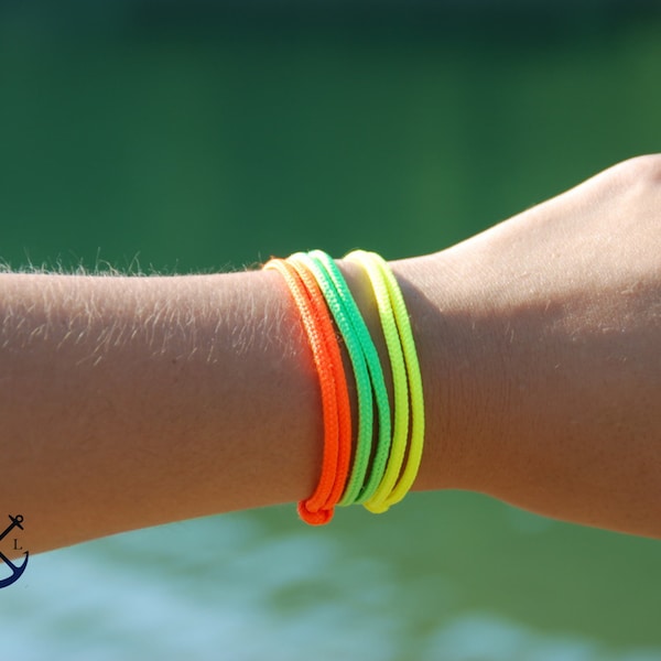 3 bracelets minimalistes minces fluorescents simples - (3 articles) Bracelets à cordon - Son bracelet en coton, Bracelet unisexe, Hommes Femmes, Macramé