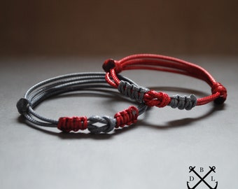 Set of 2 Matching Waterproof Surfer Bracelets for Couples and Friendships 2 Color Personalized Braided Bracelets Custom Gift for BF GF BFF