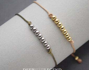 Set of 2 Beaded Minimalist Couple Bracelets Couple Bead Bracelets His Her Bracelet Matching Bracelets Couple Gift Gift  for BF GF BFF