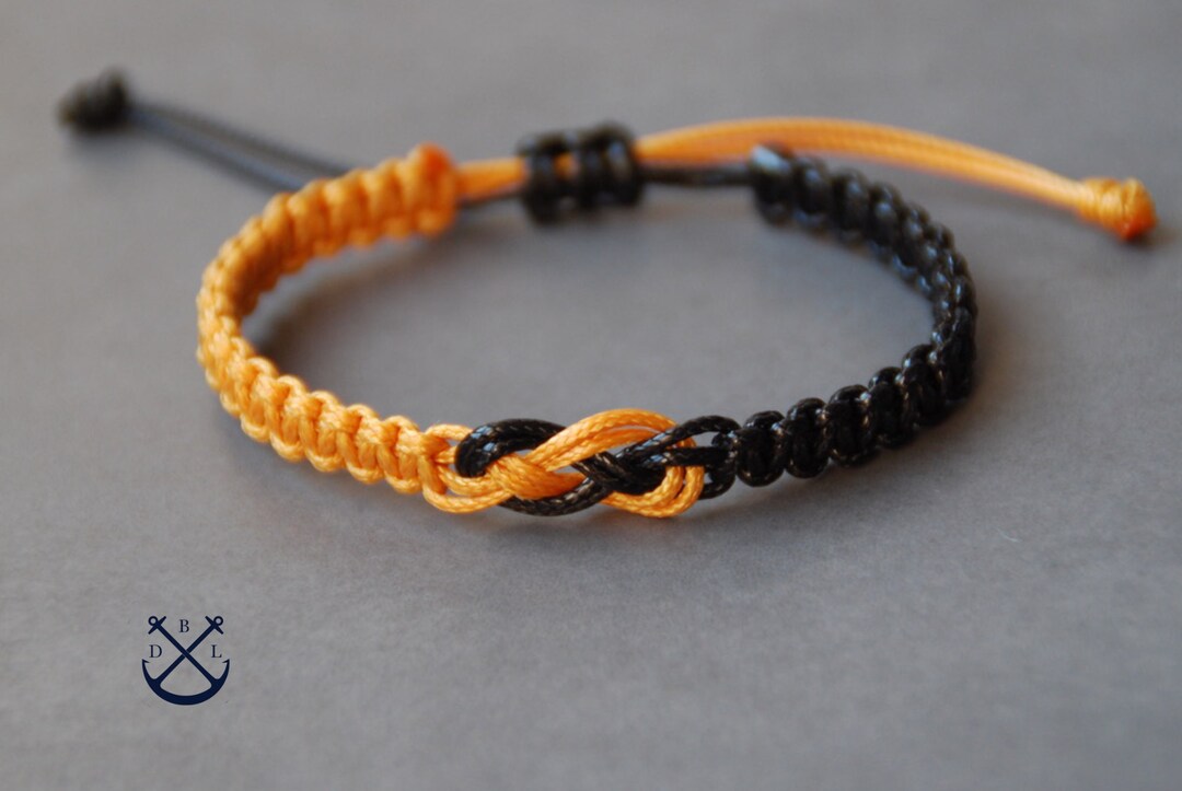 Macrame SAILORS Knot Bracelet 2 Colour Waxed Cord Bracelets His Her