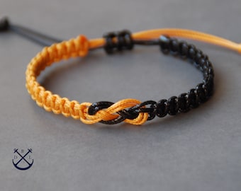Macrame SAILORS Knot Bracelet - 2 Colour Waxed Cord Bracelets- His Her Cotton Bracelet Unisex Bracelet Mens Womens Macrame