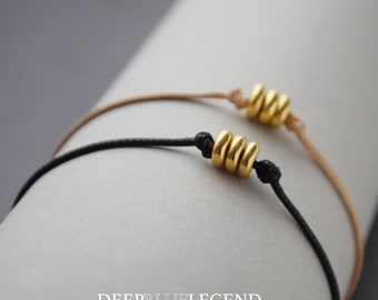 Set of 2 Couples Gold Disc Bracelets Dainty Matching Bracelets His and Her Bracelet Couple Bracelets Gift for Couple Gift for GF BFF BF