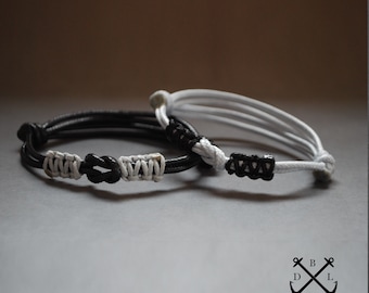 Set of 2 Waterproof Surfer Bracelets for Couples and Friendship Bracelets Matching Set of Braided Bracelets Gift for Partner Anniversary