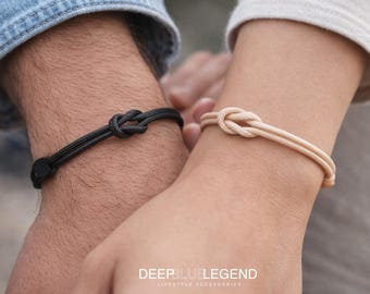 Set di braccialetti Infinity per coppie: braccialetti coordinati fatti a mano per lui e per lei, regalo di anniversario per San Valentino