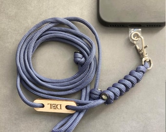 Cadena universal para teléfono móvil con cierre giratorio y parche, cordón personalizado para teléfono móvil, correa de hombro ajustable, paracord, regalo para ella