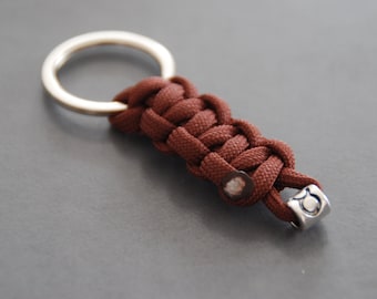Pick your Horoscope Antique Silver Zodiac Keychain Knotted Keychain Dark OCRE Paracord Gift for Him Unisex Gift Minimalistic Key Ring