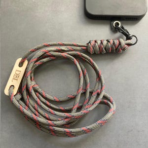 Verstelbaar telefoonsnoer met draaibare sluiting en patch, aangepast paracord draagkoord voor mobiele telefoon verstelbare schouderriem, cadeau voor haar