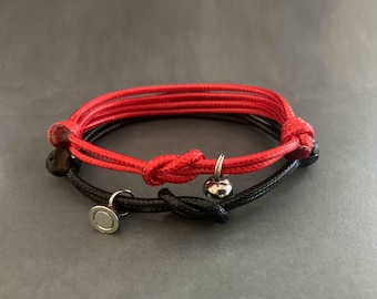 Love Knot Couple Bracelets Set of 2 Magnetic Matching Bracelets His & Her Bracelet Couple Jewelry Anniversary Gift Friendship Bracelets