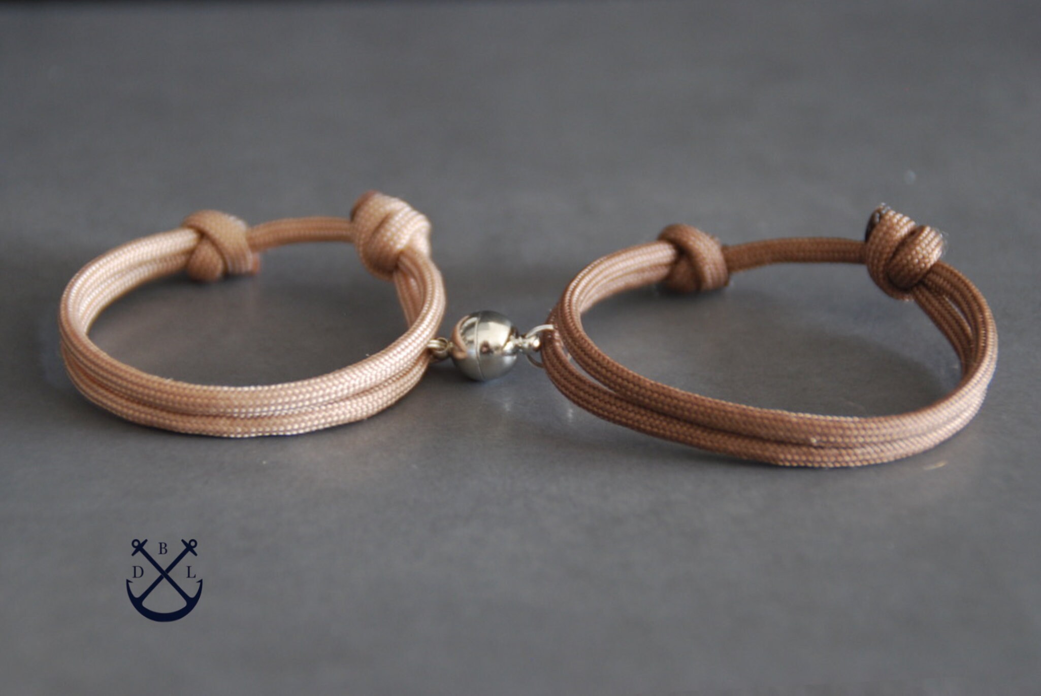 Bracciali Coordinati Per Coppie Con Ciondolo Cuore - Regolabili, Regalo Anniversario/Fidanzati