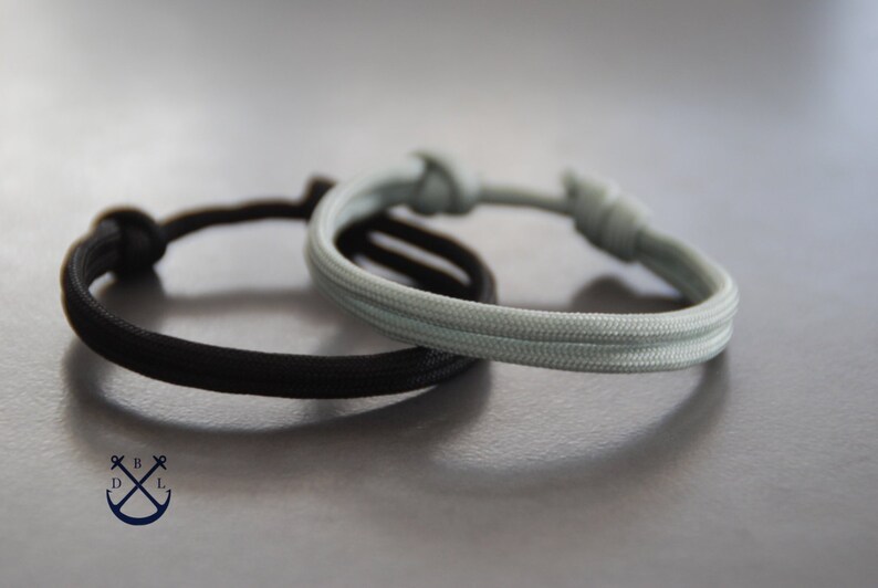 His and Hers Minimalist Paracord Bracelets Set of 2 Couples Gift Bracelets for Couples Jewelry for Men and Women Love Bracelets Gift Couple image 4