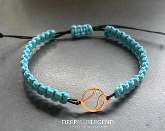 Custom Gold Colored Tennis Ball Bracelet, Handmade Sports Jewelry, Adjustable Sports Jewelry, Gift For Tennis Lover, Minimalist Accessory