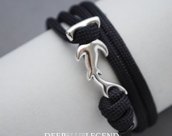 Hammerhead Shark bracelet Khaki Green Rope Bracelet Mens & Womens Bracelet Gift for her Gift for him Unisex gift Fish Bracelet