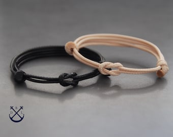 Pulsera infinita para parejas, juego de 2 pulseras anudadas, regalo para él y para ella, pulseras de algodón para parejas, joyería, regalo a juego para hombres y mujeres