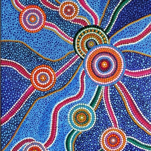 Connections Mandala painting Acrylic original Hand painting Dotting Aboriginal art Mandala dots painting Unique  Gift ideas