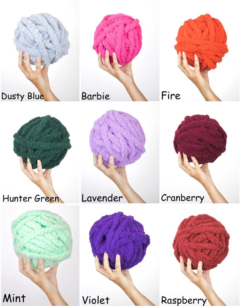 Tejido a mano Chunky Chenillie Yarn 50x60 Blanket Lap Throw Etsy