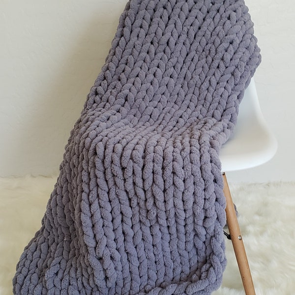 Chunky Chenille Yarn Throw Etsy