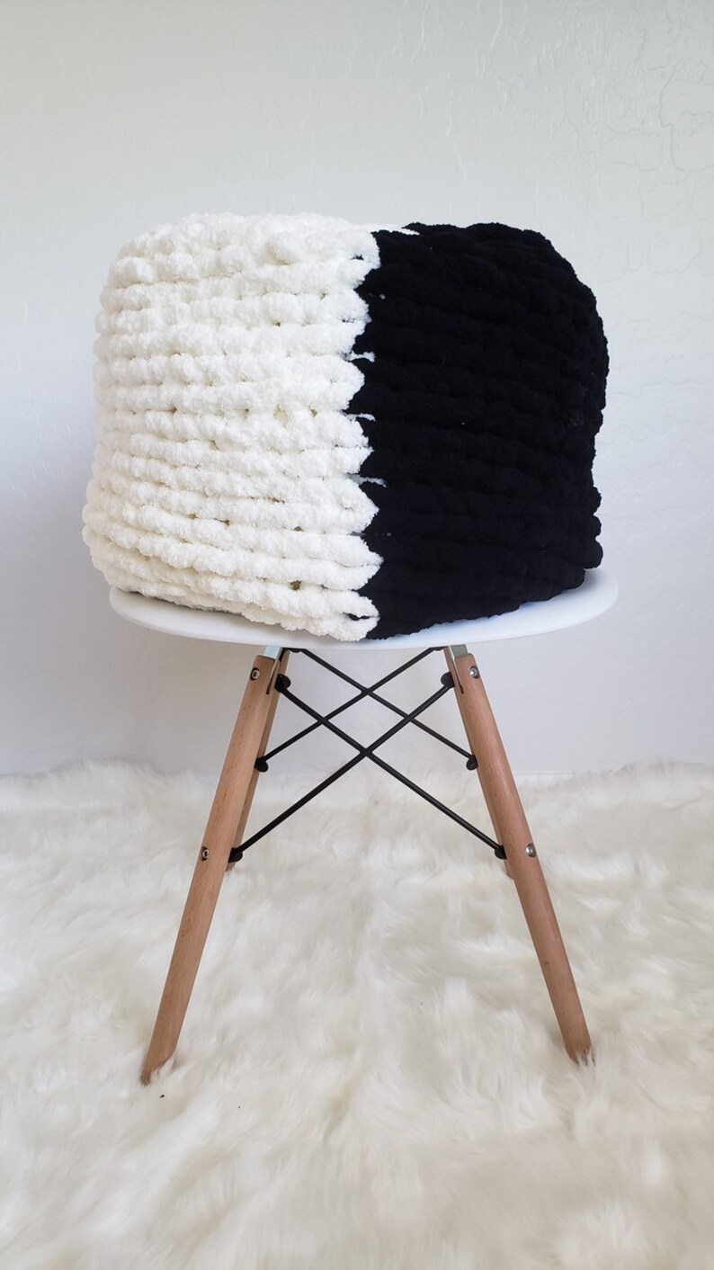 Hand Knit Chunky Chenille Yarn Blanket Throw 50x60 Etsy