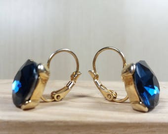 Wedding navy blue bridesmaid earrings