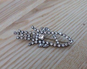 Art deco crystal jewelry, Wedding vintage brooch, Bridall brooch