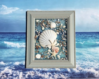 Beach Glass Artresin Beach Artcoastal Decorcoastal Sun Etsy