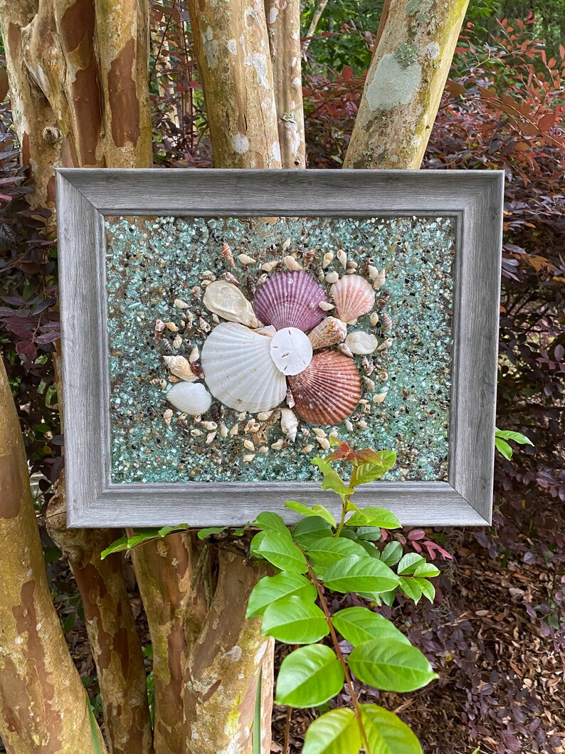 14x 17 Beach Glass Wall Art/Window Art/Seashell Art/Resin Etsy