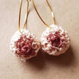 Customisable Crocheted Boob Earrings - Handmade, Gold or Silver Plate Earrings, Midwife Earring, Breast