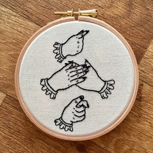 I Love You British Sign Language Customisable Embroidery - 4"