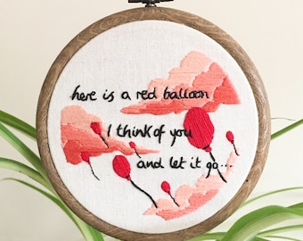 99 Red Balloons Song Quote - 4", "and here is a red balloon, I think of you, and let it go"