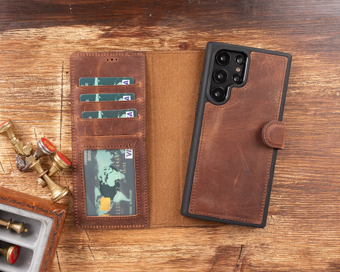 Samsung S22/S22 Plus/s22 ULTRA Leather Wallet Case, Samsung S22 Handmade Leather Case,samsung