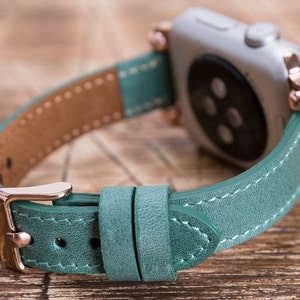 Leather Apple Watch Band 7/SE/6/5/4/3/2/1/38mm,40mm,41mm,42mm,44mm,45mm, iWatch Band 42mm, iwatch Band 38mm, Apple Watch Blue Band,BLUE