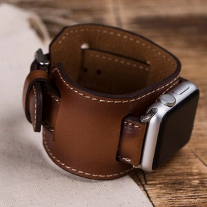 Leather Apple Watch Band ULTRA/8/7/SE/6/5/4/3/2/1/38mm,40mm,41mm,42mm,44mm,45mm,49mm, iWatch Band 49mm,Apple Watch Brown Band-BROWN