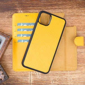 iPhone 11, iPhone 11 Pro, iPhone 11 Pro Max, handgemachte Leder Brieftasche ,,Telefon 11 Fall, iPhone Brieftasche Fall, 11 pro Fall, iPhone 11 pro max-YELLOW-