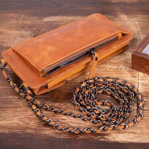 Brown Leather iPhone All Series Wallet,iPhone 15/14/13/12/11/XR/XSMAX/X/ Handmade Wallet,iPhone 15 ProMax Wallet,iPhone15 Max Brown Wallet