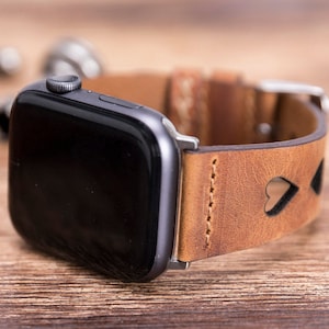 Leder Apple Watch Band 7/SE/6/5/4/3/2/1/38mm,40mm,41mm,42mm,44mm,45mm,iWatch Band 42mm, iwatch Band 38mm, Apple Watch Brown Band-BROWN