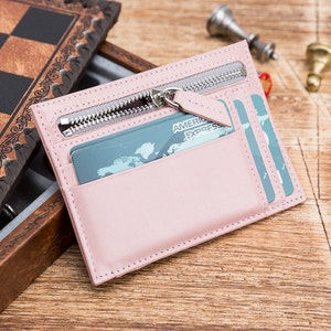 Portafoglio in pelle fatta a mano, Portafoglio in pelle genuina, Portafoglio in pelle artigianale rosa, titolare della carta, Portafoglio carta, portafoglio, portafoglio rosa,